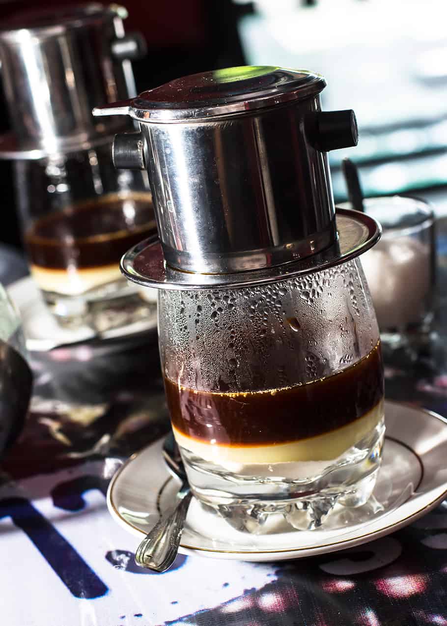 Vietnamese coffee with robusta coffee beans