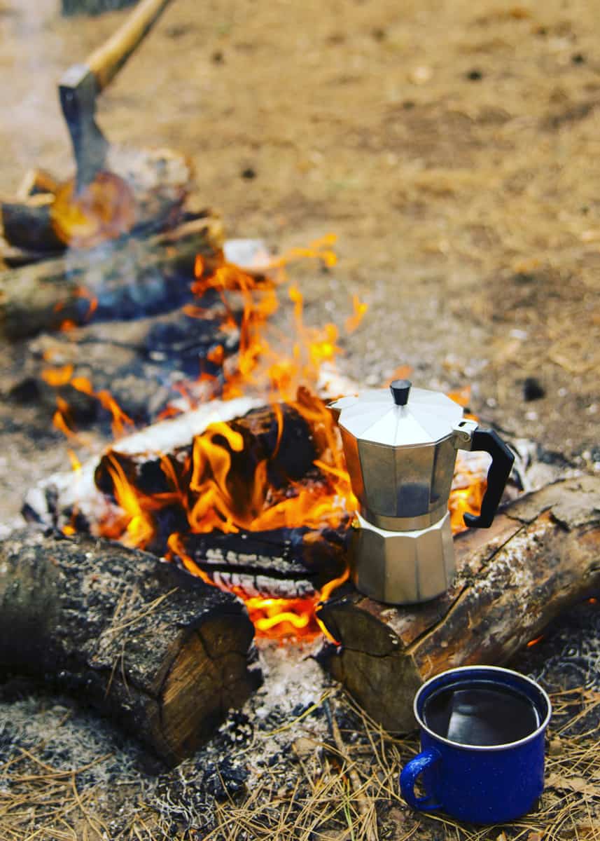 learn how to make coffee while camping