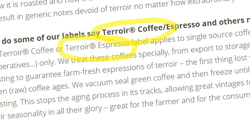 george-howell terroir coffee trademark