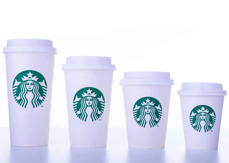 starbucks cup sizes